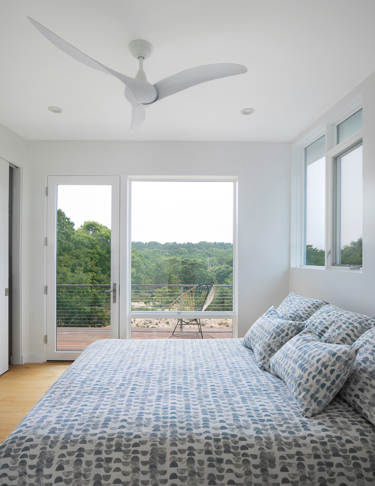 Modern bedroom with private balcony